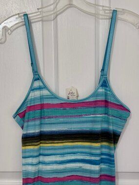 BRAND NEW DOTS STRAPPY COLORFUL STRIPED TANK TOP SHIRT - SIZE SMALL - S